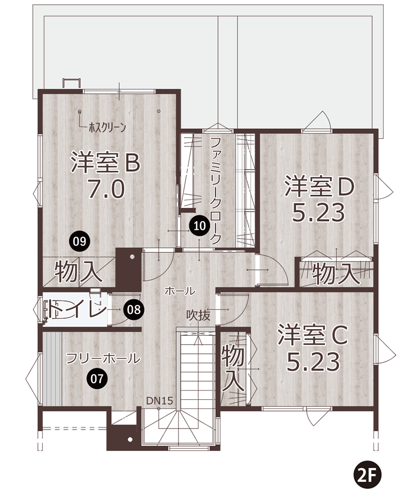 ブティックホーム モデルハウス間取り図 2F