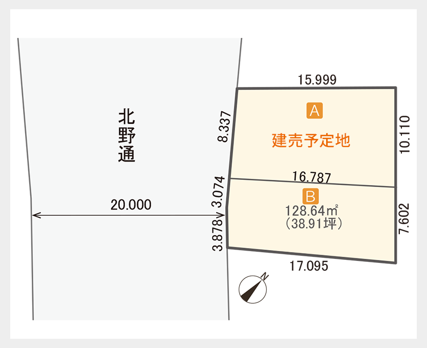 イムズスクエア平岡3条 A号棟 区画図