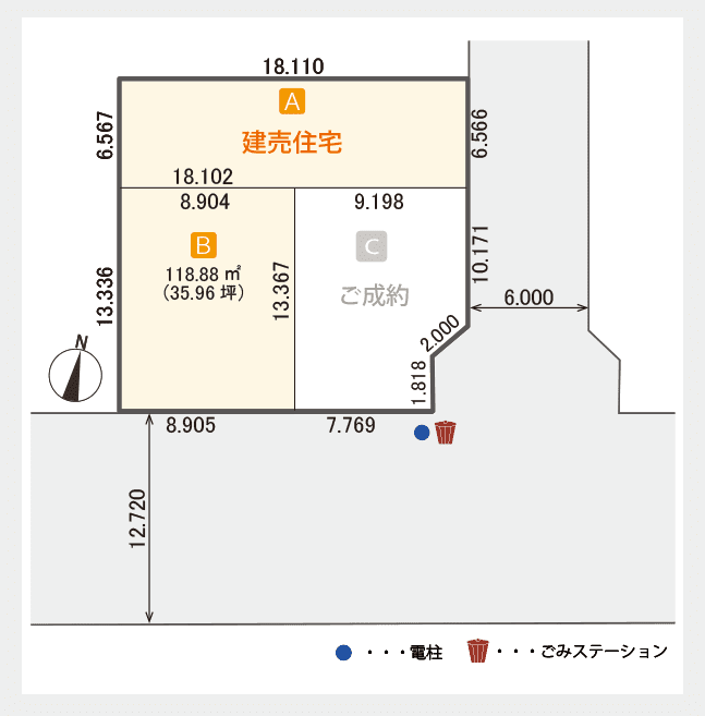 イムズステーション北34条駅Ⅱ 区画図
