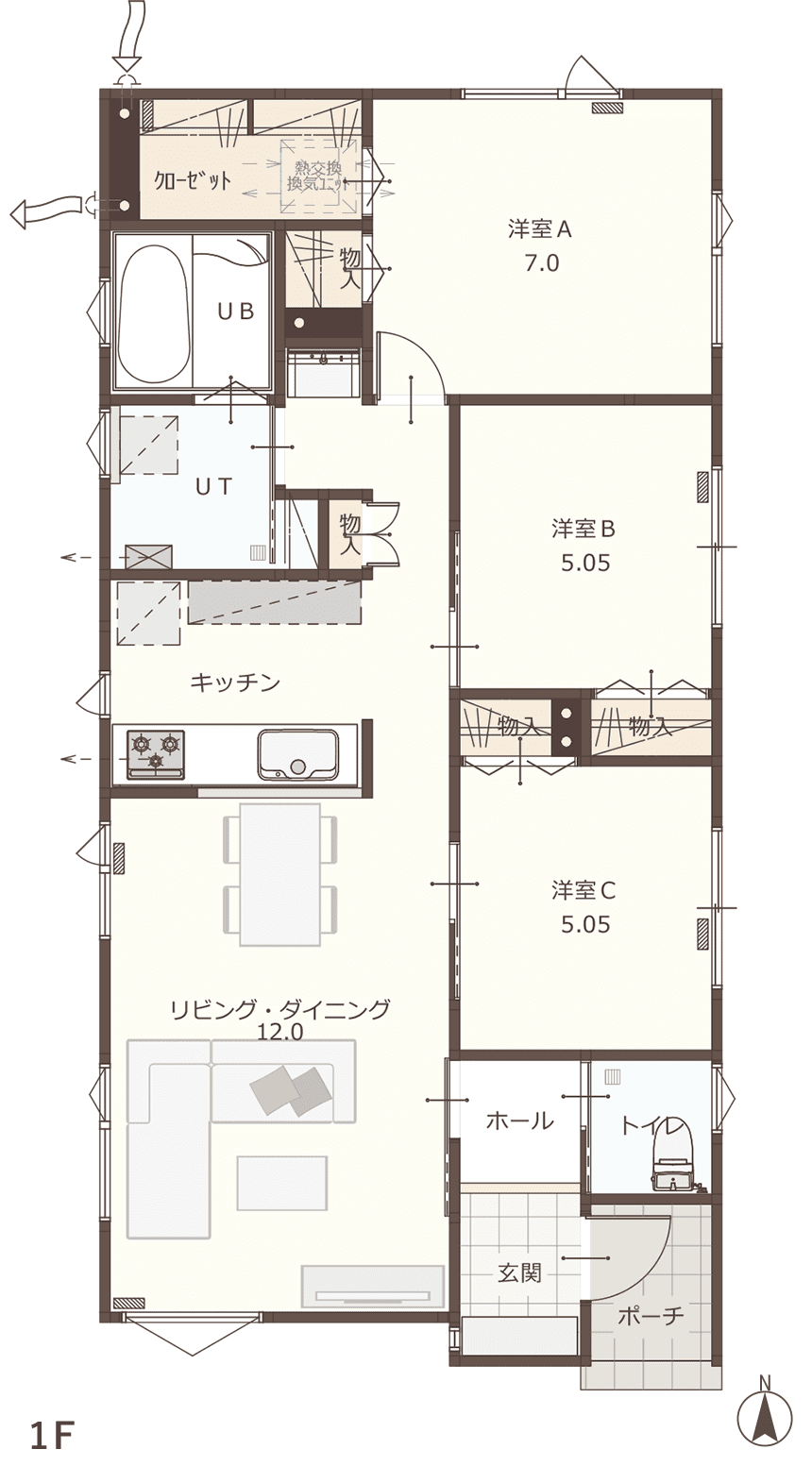 H04 PLAN 間取り図1F