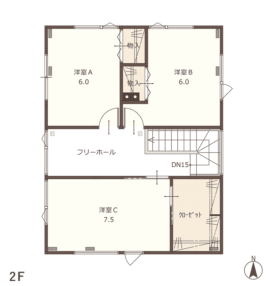 01 PLAN 間取り図2F