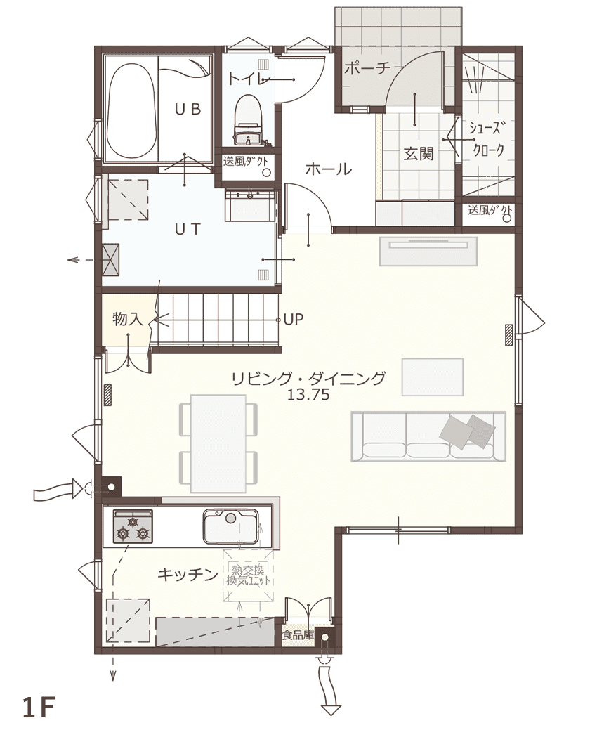 04 PLAN 間取り図1F