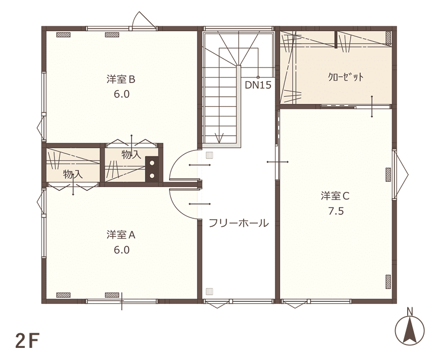 01 PLAN 間取り図2F