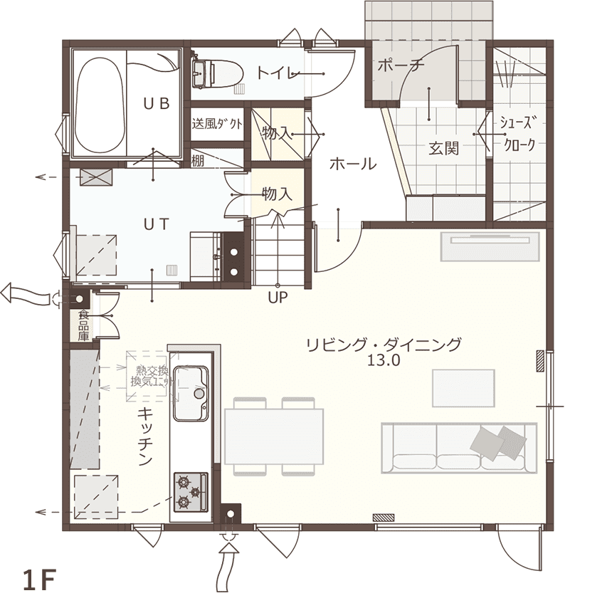 09 PLAN 間取り図1F