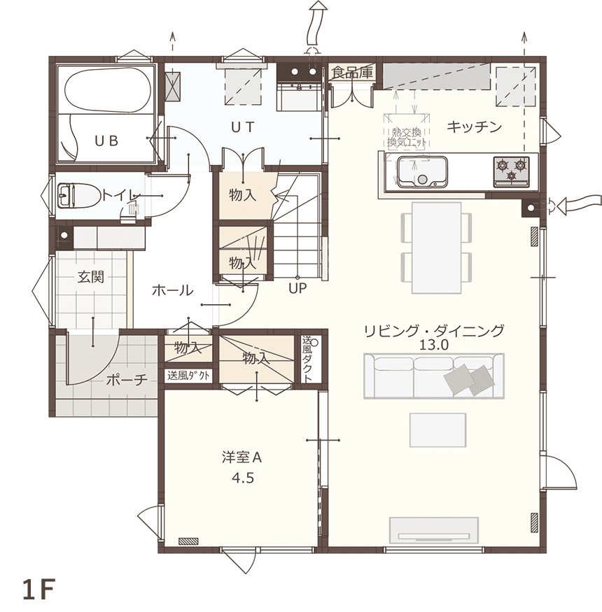 14 PLAN 間取り図1F