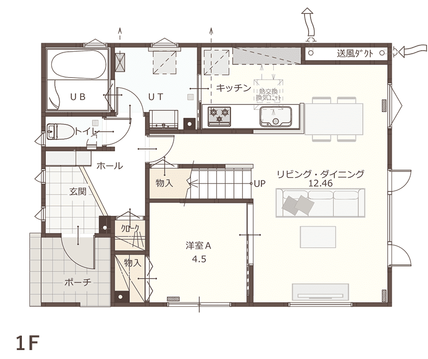 15 PLAN 間取り図1F