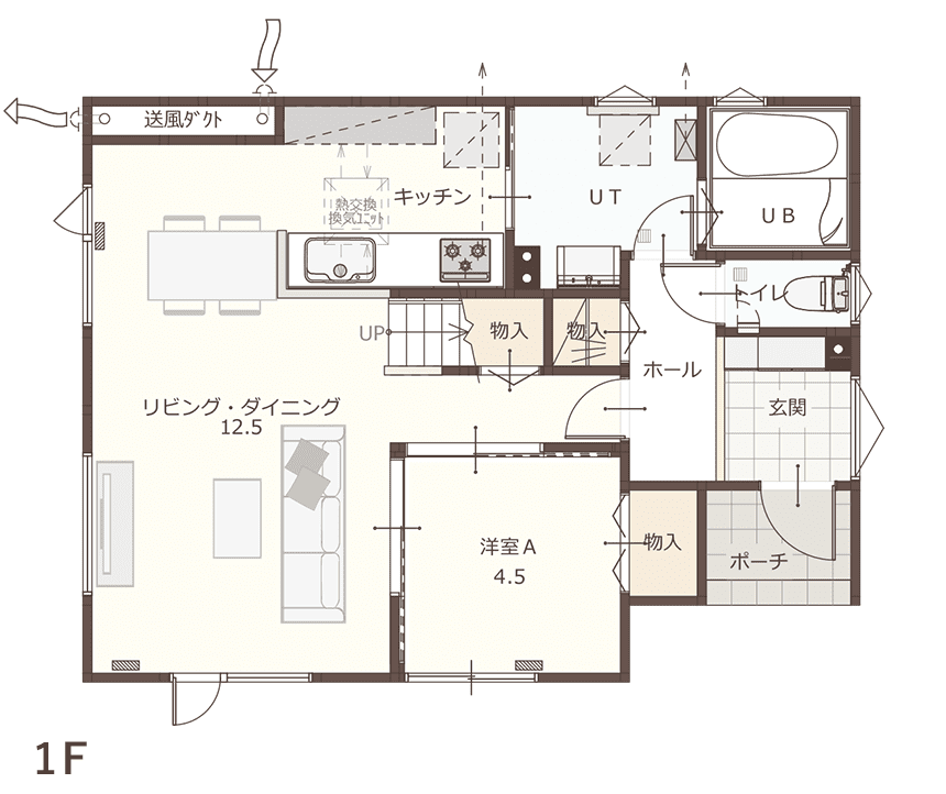 16 PLAN 間取り図1F