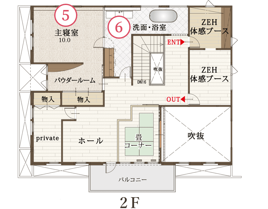 豊平モデルハウス 2F間取り図